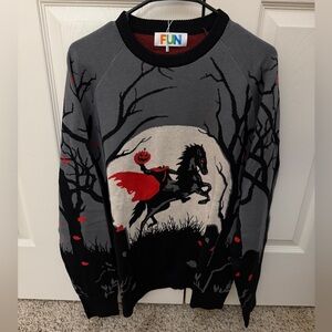 Fun Halloween Ugly Sweater  Headless Horseman Unisex Large NWT